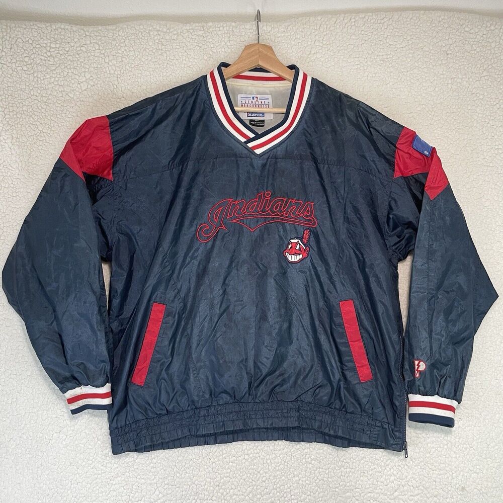 Vintage Pro‎ Player Cleveland Indians Pullover Jacket Adult Large Windbreaker